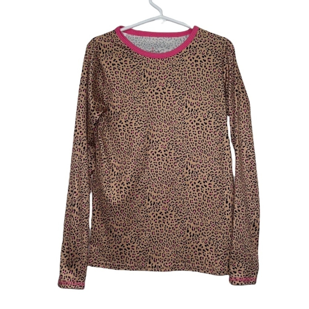 CUDDL DUDS PINK and BROWN CHEETAH PRINT TOP size kids medium
